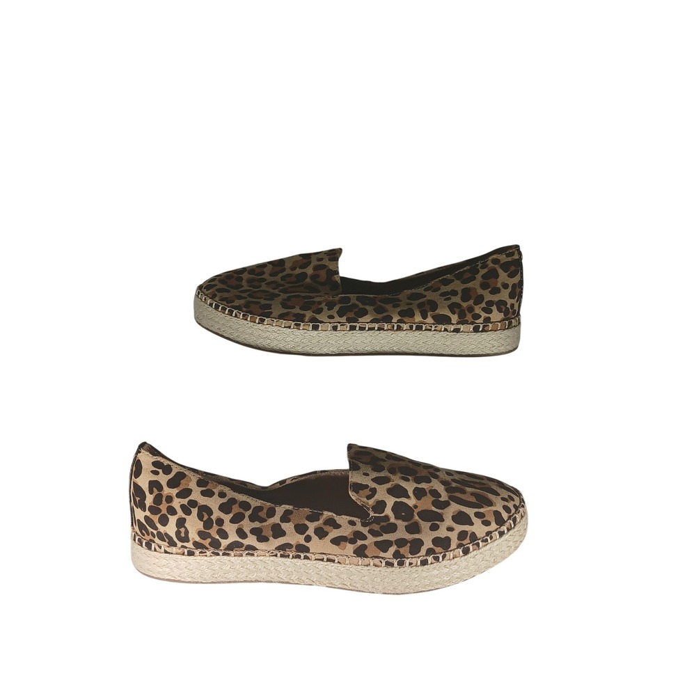 Dr. Scholls Find Me Espadrille 9.5M Leopard Print Slip On Sneakers Comfort Boho